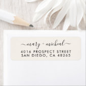 Paar Bruiloft Monogram Minimalistisch Retouradres Etiket (Insitu)