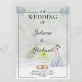 Paar bruiloft Platte Kaart (Voorkant / Achterkant)