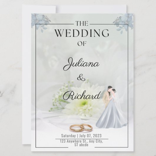 Paar bruiloft Platte Kaart (Voorkant)