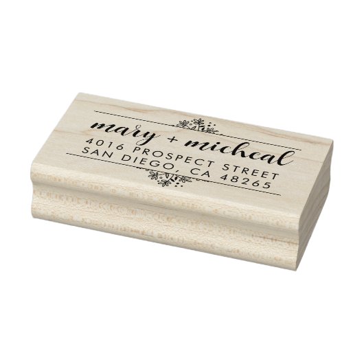 Paar bruiloft Rendingadres legant minimalist Rubberstempel (Stempel)