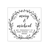 Paar bruiloft Rendingadres legant minimalist Rubberstempel (Afrduk)