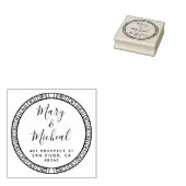 Paar bruiloft Rendingadres legant minimalist Rubberstempel (Gestempeld)