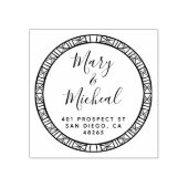 Paar bruiloft Rendingadres legant minimalist Rubberstempel (Afrduk)