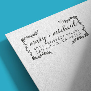 Paar bruiloft Rendingadres legant minimalist Rubberstempel