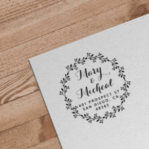 Paar bruiloft Rendingadres legant minimalist Rubberstempel