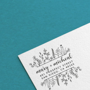 Paar bruiloft Rendingadres legant minimalist Rubberstempel