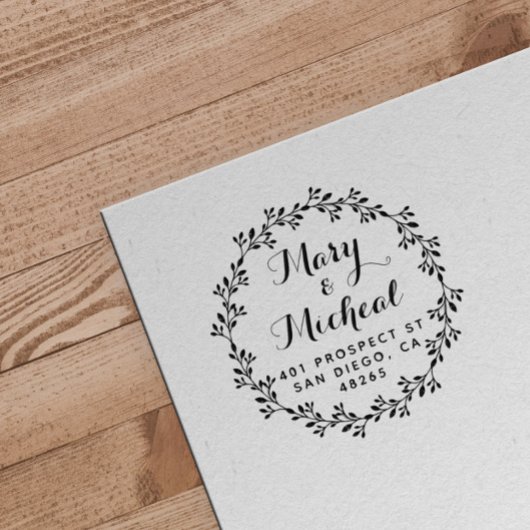 Paar bruiloft Rendingadres legant minimalist Rubberstempel