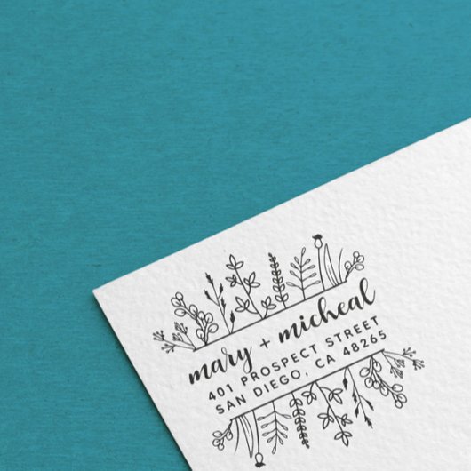 Paar bruiloft Rendingadres legant minimalist Rubberstempel