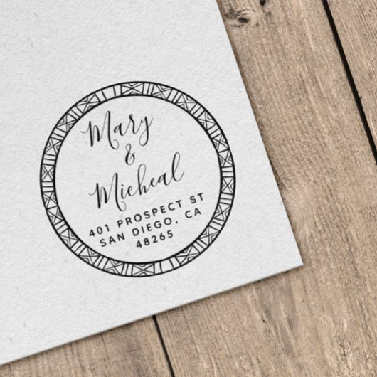 Paar bruiloft Rendingadres legant minimalist Rubberstempel
