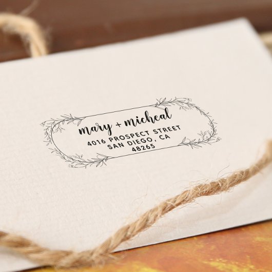 Paar bruiloft Rendingadres legant minimalist Rubberstempel