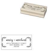 Paar bruiloft Rendingadres legant minimalist Rubberstempel (Gestempeld)