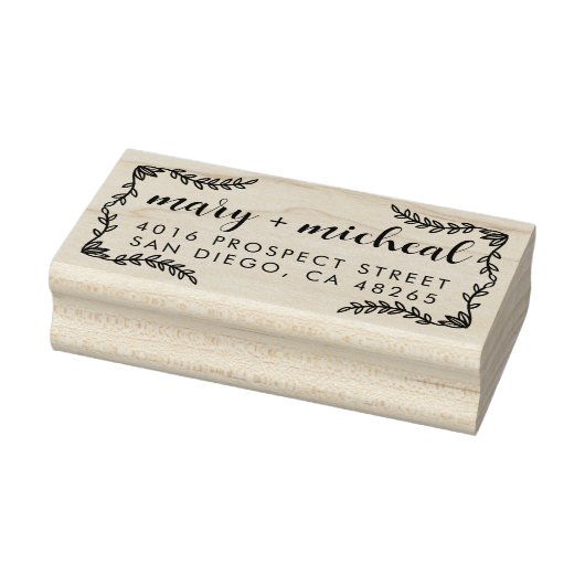 Paar bruiloft Rendingadres legant minimalist Rubberstempel (Stempel)