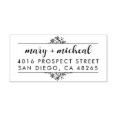 Paar bruiloft Rendingadres legant minimalist Zelfinktende Stempel (Design)