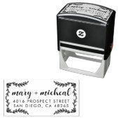 Paar bruiloft Rendingadres legant minimalist Zelfinktende Stempel (In situ)
