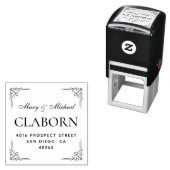 Paar bruiloft Rendingadres legant minimalist Zelfinktende Stempel (In situ)