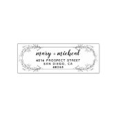 Paar bruiloft Rendingadres legant minimalist Zelfinktende Stempel (Design)