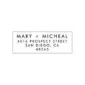 Paar bruiloft Rendingadres legant minimalist Zelfinktende Stempel (Design)