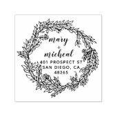 Paar bruiloft Rendingadres legant minimalist Zelfinktende Stempel (Design)