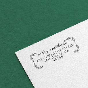 Paar bruiloft Rendingadres legant minimalist Zelfinktende Stempel