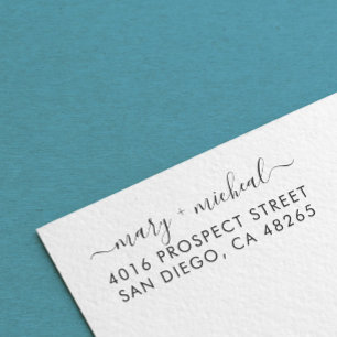 Paar bruiloft Rendingadres legant minimalist Zelfinktende Stempel