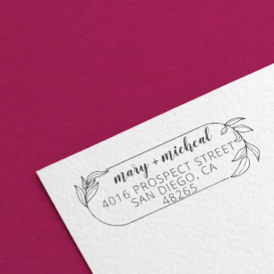 Paar bruiloft Rendingadres legant minimalist Zelfinktende Stempel