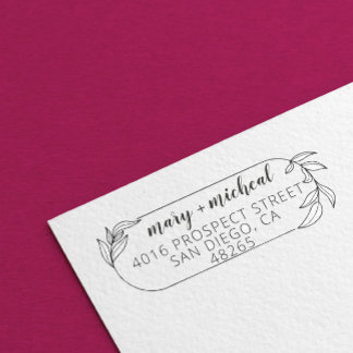 Paar bruiloft Rendingadres legant minimalist Zelfinktende Stempel
