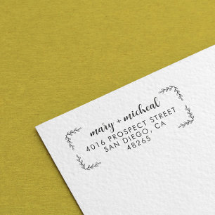 Paar bruiloft Rendingadres legant minimalist Zelfinktende Stempel