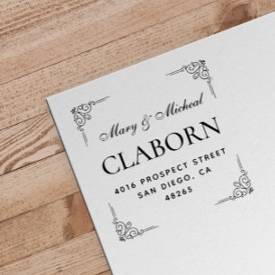 Paar bruiloft Rendingadres legant minimalist Zelfinktende Stempel