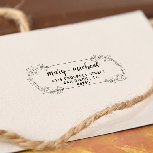 Paar bruiloft Rendingadres legant minimalist Zelfinktende Stempel