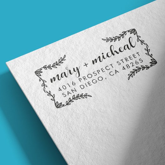 Paar bruiloft Rendingadres legant minimalist Zelfinktende Stempel