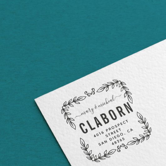 Paar bruiloft Rendingadres legant minimalist Zelfinktende Stempel