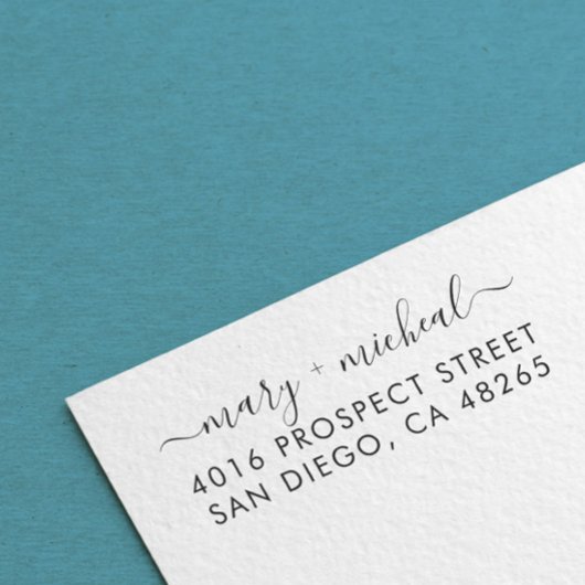 Paar bruiloft Rendingadres legant minimalist Zelfinktende Stempel