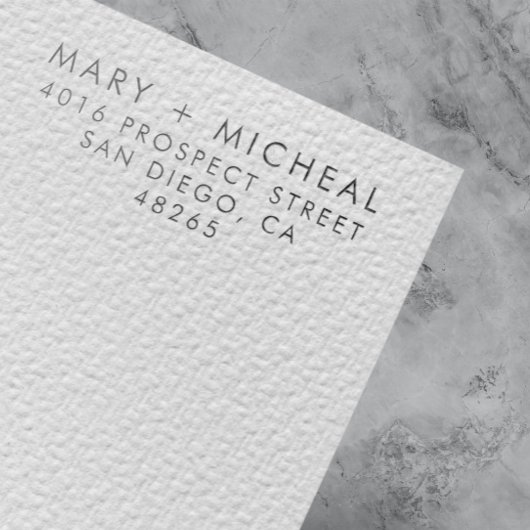 Paar bruiloft Rendingadres legant minimalist Zelfinktende Stempel