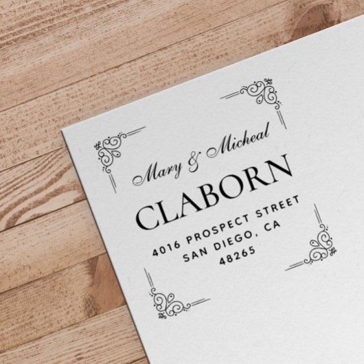 Paar bruiloft Rendingadres legant minimalist Zelfinktende Stempel