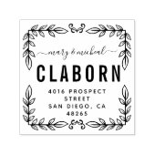 Paar bruiloft Rendingadres legant minimalist Zelfinktende Stempel (Design)