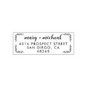 Paar bruiloft Rendingadres legant minimalist Zelfinktende Stempel (Design)