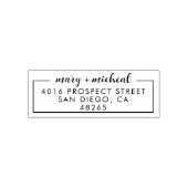 Paar bruiloft Rendingadres legant minimalist Zelfinktende Stempel (Design)
