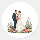 Paar bruiloft Sticker (Voorkant)