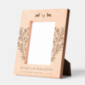 Paar Bucks Greenery LGBT-echtgenoten Monogram Gegraveerde Lijstjes (Links)