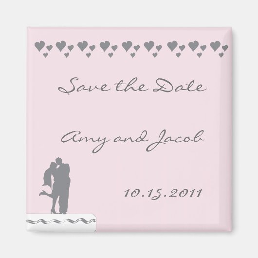 Paar cake topper bewaar de datum magneet (Voorkant)