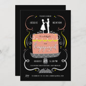 Paar Cake Topper Engagement Party Kaart (Voorkant / Achterkant)