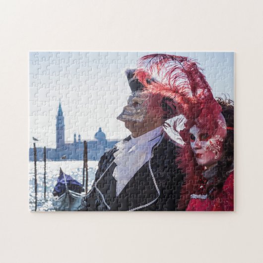 Paar carnavalmaskers legpuzzel (Horizontaal)