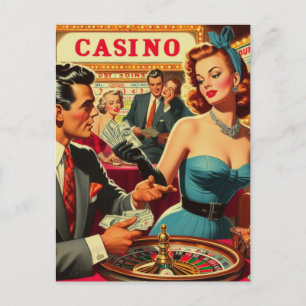 Paar Casino Illustratie Briefkaart