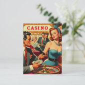  Paar Casino Illustratie Briefkaart (Staand voorkant)
