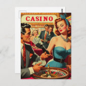  Paar Casino Illustratie Briefkaart (Voorkant / Achterkant)