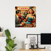  Paar Casino Illustratie Poster (Thuiskantoor)