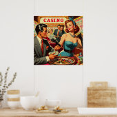  Paar Casino Illustratie Poster (Keuken)