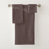 Paar Chocolade Brown Custom Bad Handdoek (Insitu)