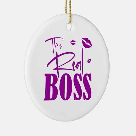 Paar citaat: De echte baas/de baas Keramisch Ornament (Rechts)