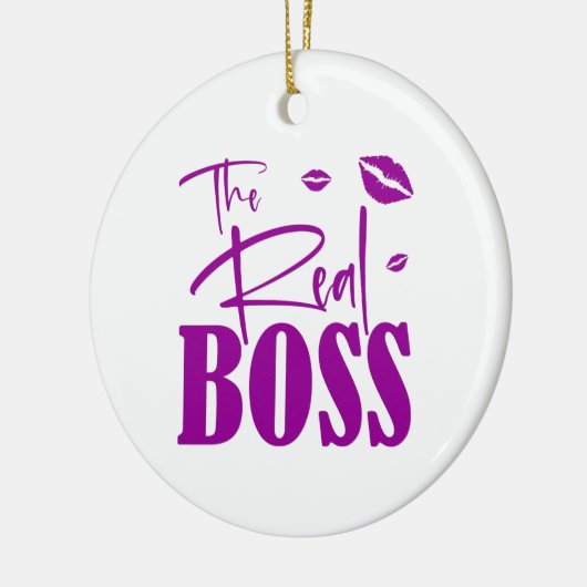Paar citaat: De echte baas/de baas Keramisch Ornament (Links)